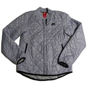 Nike Primaloft Quilted Jacket Women's XS Blue Gray Snap Front Insulated